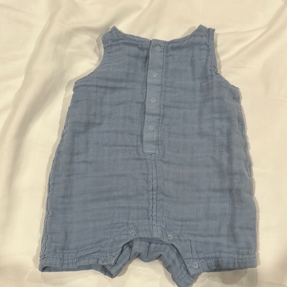 Muslin blue onesie